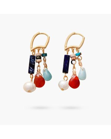 Amazonite & Agate Mix Drop Earrings