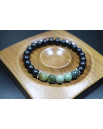 Strength Matte Black Onyx and indian agate Bracelet - Man Jewelry - Stretch Bracelet - Men Bead Bracelet - Heal Bracelet - 8mm beads