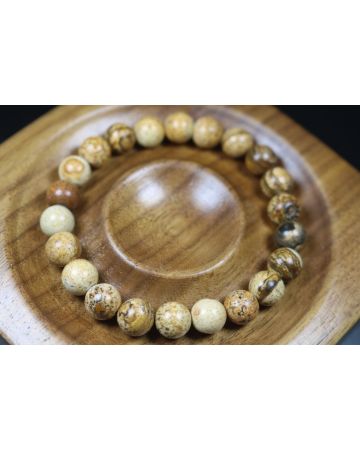 Sand Jasper Bracelet - Men Bracelet - Men Jewelry - Stretch Bracelet - Men Bead Bracelet - Heal Bracelet - 8mm beads