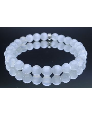 Selenite Bracelet (6mm Beads)/Spiritual, Cleansing, Soothing, Positivity