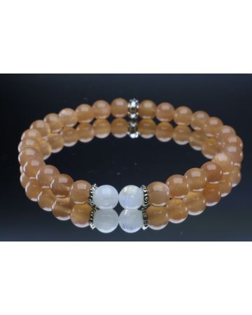 Sunstone & Moonstone Bracelet (6mm Beads)/New Beginnings, Positive Energy, Calming, Joy