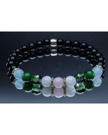 Healthy Pregnancy Bracelet (6mm Beads)Black Onyx, Aquamarine, Emerald, Moss Agate, Moonstone, Rose Quartz 