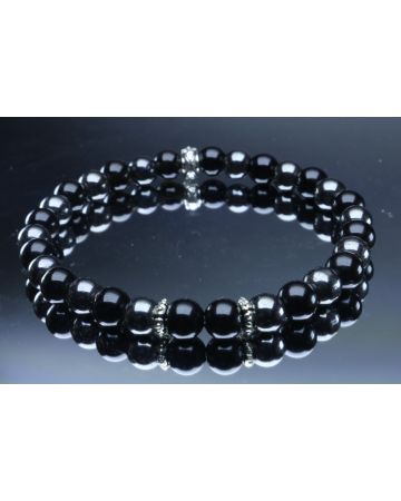 Black Tourmaline & Hematite Protection (6mm Beads)/ Positive Energy Bracelet