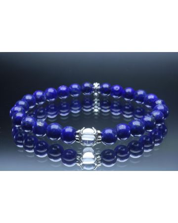 Lapis Lazuli & Crystal Quartz Bracelet (6mm Beads)