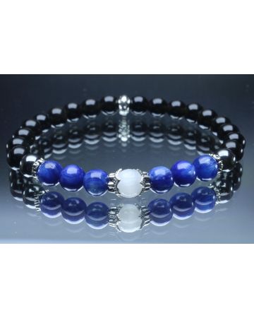 Kyanite, Selenite, Hematite & Black Tourmaline Bracelet (6mm Beads)