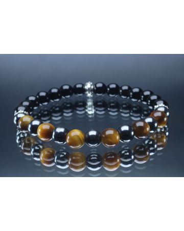 Black Tourmaline, Tiger Eye & Hematite Protection Bracelet (6mm Beads)