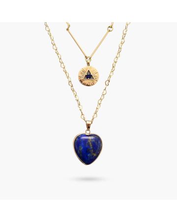 Intense Lapis Lazuli Heart Necklace