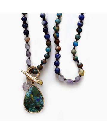Healing Amethyst Teardrop Pendant Necklace