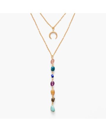 Rain 7 Chakra Heart Gold Chain Necklace