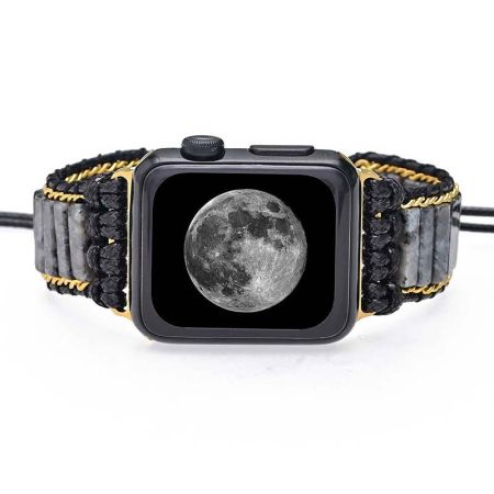Black Labradorite Tube Apple Watch Band