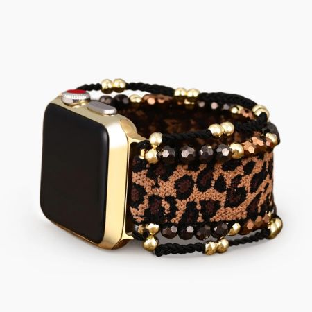 Safari Chic Apple Watch Strap – Handmade Beaded Stretch Band
