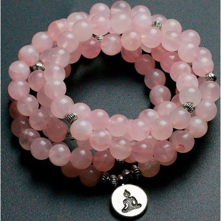 108 Rose Quartz Mala Bracelet – Stone of Unconditional Love