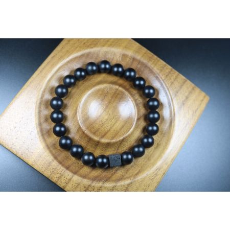 Matte Black Onyx with Cube Lava Balance Bracelet,Mens Bracelet,Womens Bracelet,8mm beads,Stretch Bracelet,Gemstone Bracelet,Healing Bracelet
