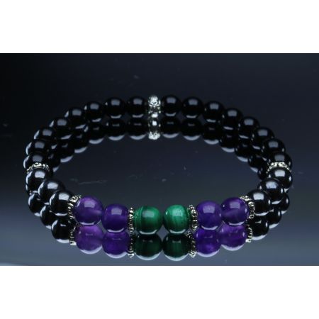 Powerful Empath Protection with Malachite, Amethyst, Hematite & Black Tourmaline (6mm Beads)