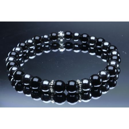 Black Tourmaline & Hematite Protection (6mm Beads)/ Positive Energy Bracelet