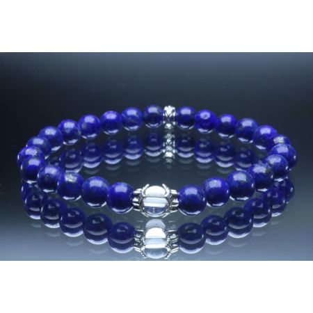 Lapis Lazuli & Crystal Quartz Bracelet (6mm Beads)