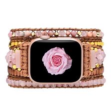Natural Rhodonite _ose Quartz Rose Gold Apple Watch Band