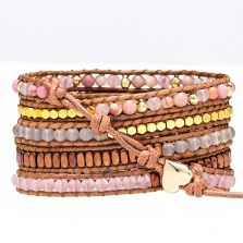 Natural Rhodonite _ose Quartz Rose Gold Apple Watch Band