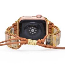 Handwoven Natural Stone Agate Apple Watch Band Bracelet