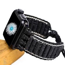 Black Lava Smart Watchband Strap for Apple Watch Women Men Bracelet Healing Gift