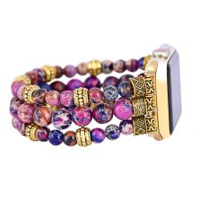 Purple Gold Jasper Natural Stone Apple Watch Strap | Compatible with all Apple Watch Series