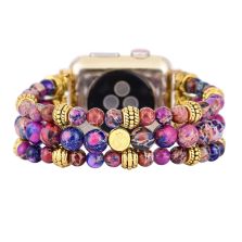 Purple Gold Jasper Natural Stone Apple Watch Strap | Compatible with all Apple Watch Series