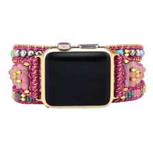 3-Layer Rose Quartz Crystal Watch Band