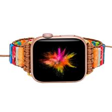 Healing Chakra Protection Apple Watch Strap – Bohemian Natural Stone iWatch Band (38mm–45mm, Series 8/7/6/5/SE/Ultra)