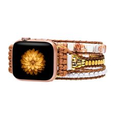 Natural Howlite & Shoushan Stone Boho Apple Watch Band