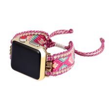 Crystal Nylon Apple Watch Bracelet Band – Adjustable Replacement Strap for Apple Watch Series 9, 8, 7, 6, 5, 4, 3, 2, 1 (42/44/45/49mm)