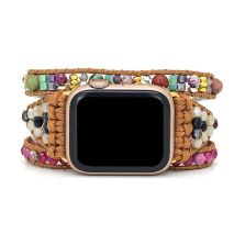 Confident Goddess Apple Watch Strap – Pink Agate & Imperial Jasper Crystal Band