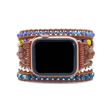 Imperial Flower Protection Wrap Bracelet – Boho Healing Crystal Leather Bracelet