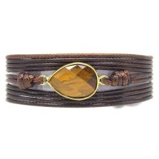 Handmade Natural Tiger’s Eye Gemstone Wrap Bracelet