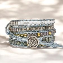 Rose Quartz Loving Wrap Bracelet – Handmade Heart Chakra Healing Crystal Jewelry