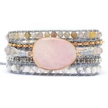 Rose Quartz Loving Wrap Bracelet – Handmade Heart Chakra Healing Crystal Jewelry