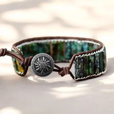 Oceanic Turquoise Cuff Bracelet – Handmade Adjustable Chakra Healing Jewelry