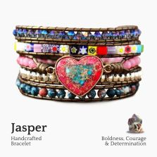 Love Warrior Protection Wrap Bracelet – Handmade Imperial Jasper Courage Jewelry