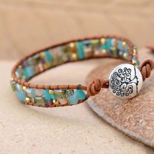 Bohemian Tree of Life Leather Bracelet