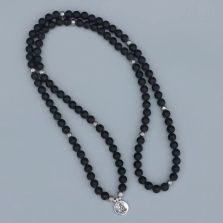 108 Bead Black Onyx Mala Bracelet – with Spiritual Charm
