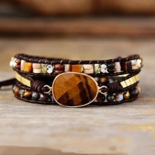 Tiger Eye Gemstone Wrap Bracelet
