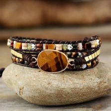Tiger Eye Gemstone Wrap Bracelet