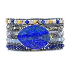 Lapis Lazuli & Jasper 5-Layer Healing Wrap Bracelet