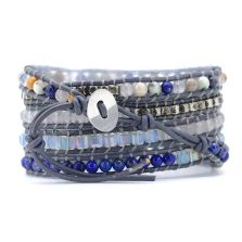 Lapis Lazuli &amp; Jasper 5-Layer Healing Wrap Bracelet