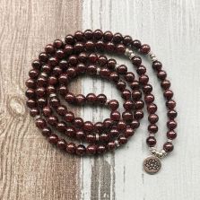 108 Garnet Mala Bracelet – Meditation, Balance &amp; Strength