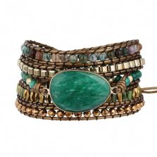 Indian Agate & Green Aventurine Wrap Bracelet – Balance & Harmony