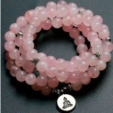 108 Rose Quartz Mala Bracelet – Stone of Unconditional Love