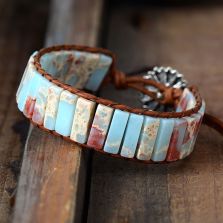 Handmade Bohemian Shoushan Stone Bracelet