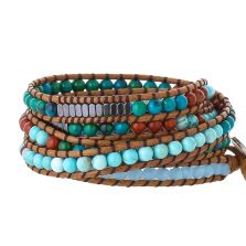 Handmade Jasper, Howlite & Hematite Wrap Bracelet – 5 Layer Healing Gemstone Jewelry