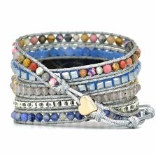 Bohemian Blue Dreams Apple Watch Band – Natural Blue Agate &amp; Sodalite Handmade Strap