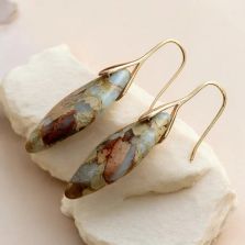 Terra Hues Leaves Jasper Earrings